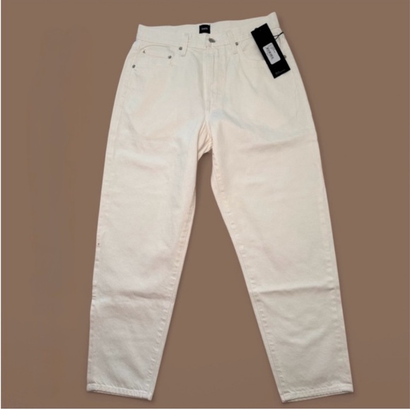 🎉HP🎉Anthropology Edwin Anderson Ankle Ivory Straight Cropped High Rise Size 28 - Picture 2 of 4